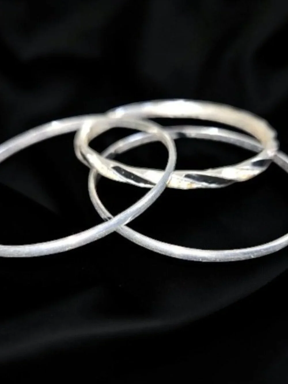 MARK Lot of Silver Plated Bangle Bracelets Rhinestones